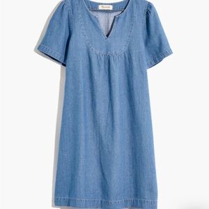 Madewell Denim Popover Swing Dress in Newsom Wash